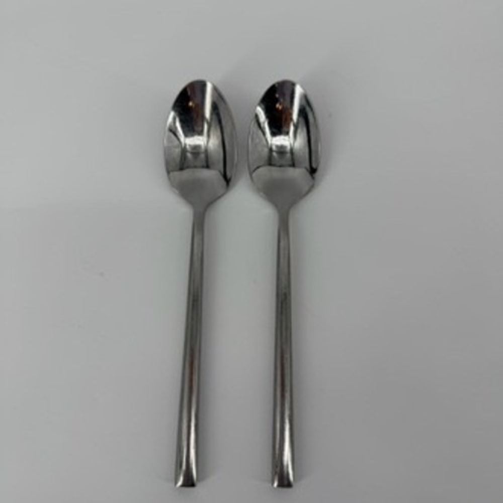 Oneida Porter Glossy Stainless Steel Teaspoons‎ Set of 2 Silver Flatware 6.25"